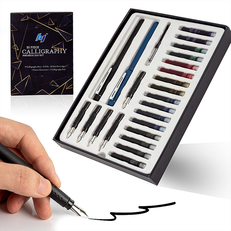 Fountain Pen Bottled Ink - 25-delige kalligrafiepen schrijfset 2 vulpennen 5